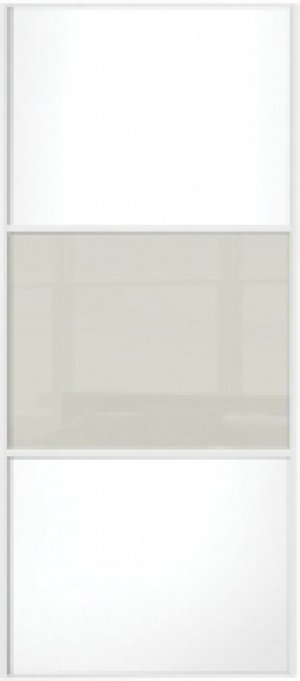 Spacepro Sliding Wardrobe Door Wideline White Panel & Arctic