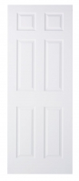 Wickes  Wickes Lincoln White Grained Moulded 6 Panel Internal Door -