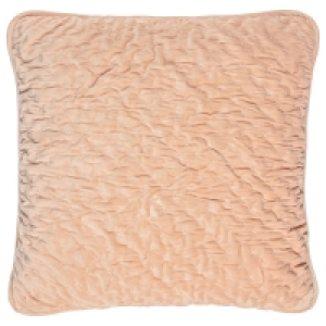 Elody Quilted Velvet Cushion - Blush