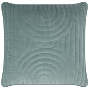 Arlo Arches Quilted Velvet Cushion - Blue