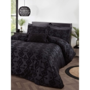 Zara Tufted Tribal King Duvet Set - Black