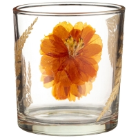 BMStores  Dried Flowers Tealight Holder - Orange