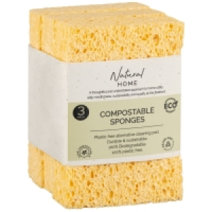 Natural Home Compostable Sponges 3pk