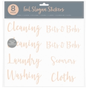 Foil Slogan Stickers 8pk - Gold