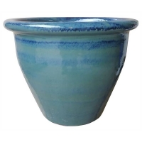 Homebase Glazed Terracotta Malay Glazed Turquoise Plant Pot - 37cm