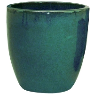 Terracotta, Glaze Chiswick Egg Planter in Dark Green - 20cm