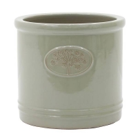 Homebase Glazed Terracotta Country Living Heritage Sage Cylinder Pot - 30cm