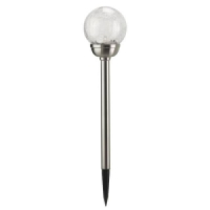 Metal, Glass And Plastic Large Crackle Ball Solar Stake 12cm