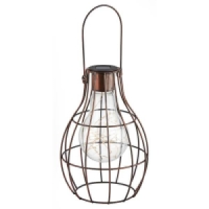 Homebase Metal Small Solar Lightbulb Cage Lantern