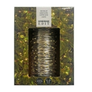 Homebase Copper Light 300 Solar Warm White Copper Wire Lights