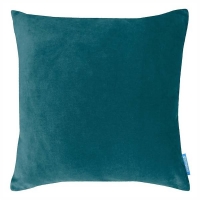 Homebase 45x45cm House Beautiful Velvet Linen Cushion - 45x45cm - Dark Teal