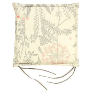 Homebase 100% Polyester Floral Grey Outdoor Garden Seat Cushion Pad - 2 pack