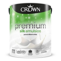 Homebase Crown Crown Breatheasy Pure Brilliant White - Silk Emulsion Paint 