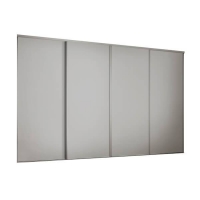 Homebase Steel, Mfc Classic 4 Door Sliding Wardrobe Kit Dove Grey Panel (W)2978 