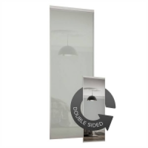 Aluminium & Glass Duo Sliding Wardrobe Door Artic White Glass / Mirror with Al