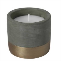 Homebase Paraffin Biteshield Citronella Cement And Metallic Candle Pot