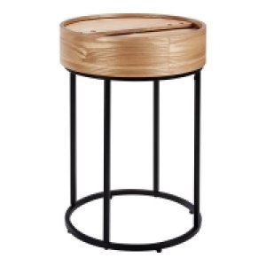 Homebase Real Ash Veneer House Beautiful Halo Wood Side Table