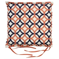 Homebase 100% Polyester Medina Circles Terracotta Garden Seat Cushion Pad - 2 pack
