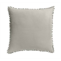 Homebase 50x50cm Country Living Linen Pom Pom Cushion - 50x50cm - Latte