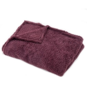 Homebase 100% Polyester Snuggle Fleece Throw - 130x180cm - Grape