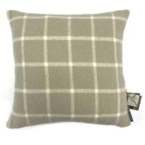 Country Living Wool Check Cushion - 50x50cm - Latte £13.00