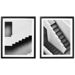 Homebase Hang By Sawtooth Hanger (included) House Beautiful Set of 2 Stairs Prints - 40x50cm