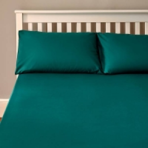 Homebase 52% Polyester 48% Cotton The Willow Manor Easy Care Percale Double Fitted Sheet - Dar