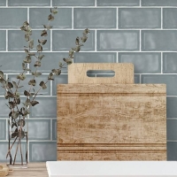 Homebase Ceramic Country Living Artisan Stone Blue Ceramic Wall Tile - 75 x 1