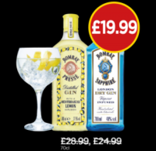 Bombay Citron Pressé Lemon Gin, Bombay Sapphire Gin
