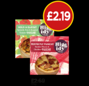 Higgidy Smoked Bacon & Cheddar Quiche, Spinach, Feta & Tomat