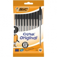 Tesco  Bic Cristal Pens Black 10 Pack