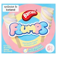 Iceland  Barratt Flumps Mini Vanilla Flavour Ice Cream Lollies 6 x 50