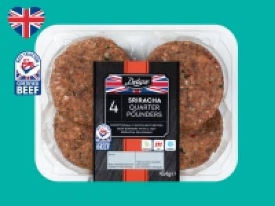 Deluxe 4 British Beef Sriracha Quarter Pounders £2.99