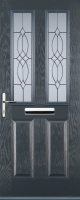 Wickes  Euramax 2 Panel 2 Square Right Hand Grey Composite Door - 84