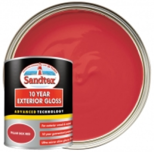 Sandtex 10 Year Exterior Gloss Paint - Pillar Box Red - 750m