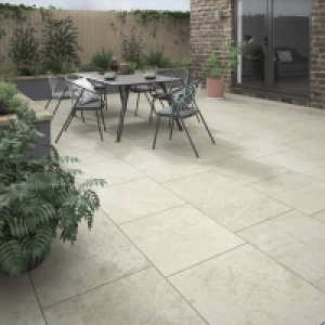 Wickes  Hove Beige Glazed Outdoor Porcelain Tile 600 x 600 x 20mm - 