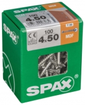 Wickes  Spax TX Countersunk Blue Zinc MDF Screws - 4 x 50mm Pack of 