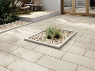 Marshalls Sawn Sandstone Smooth Buff Multi Paving Slab 600 x