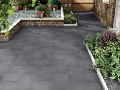 Wickes  Marshalls Limestone Textured Black Multi Paving Slab 600 x 3