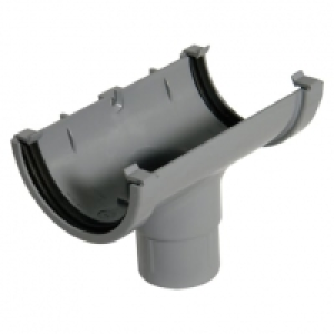 Wickes  FloPlast 76mm MiniFlo Gutter Running Outlet - Grey