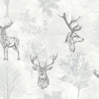 Wickes  Arthouse Etched Stag Mono Wallpaper 10.05m x 53cm