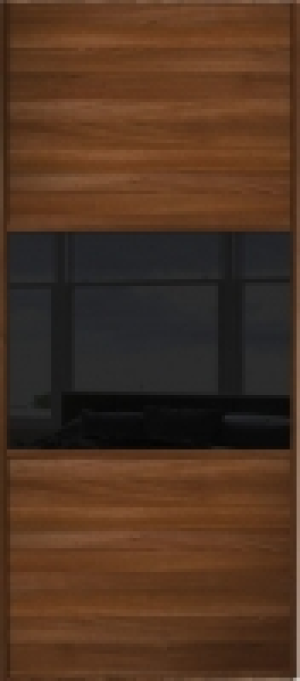Spacepro Sliding Wardrobe Door Wideline Walnut Panel & Black