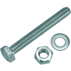 Wickes  Wickes Hexagonal Set Screws - M10 x 80mm Pack of 2