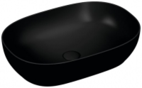 Vitra Outline Oval Matt Black Countertop Basin - 590mm