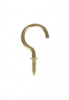 Wickes  Wickes Shouldered Cup Hooks - Brass 25mm Pack of 10