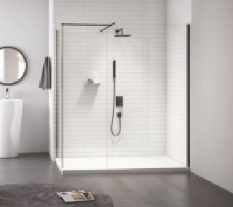 Wickes  Nexa By Merlyn 8mm Black Frameless Wet Room Shower Screen On