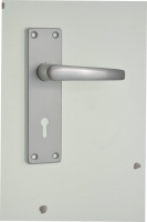Wickes  Wickes Contract Locking Door Handle - Satin Aluminium 1 Pair