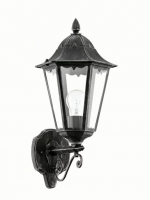 Wickes  Eglo Navedo Outdoor Black & Silver LED Up Lantern Wall Light