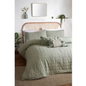 Safron Quilted King Duvet Set - Sage