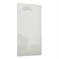 Homebase Steel & Glass Loft Sliding Wardrobe Door Artic White Glass with Silver Fra